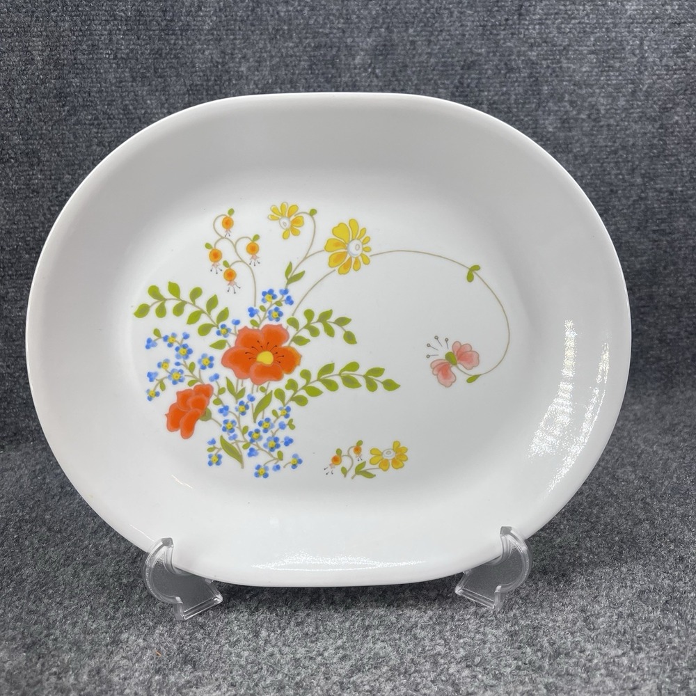 Corelle Wildflower Oval Serving Platter Spring Bouquet 12x10 Vintage Corning